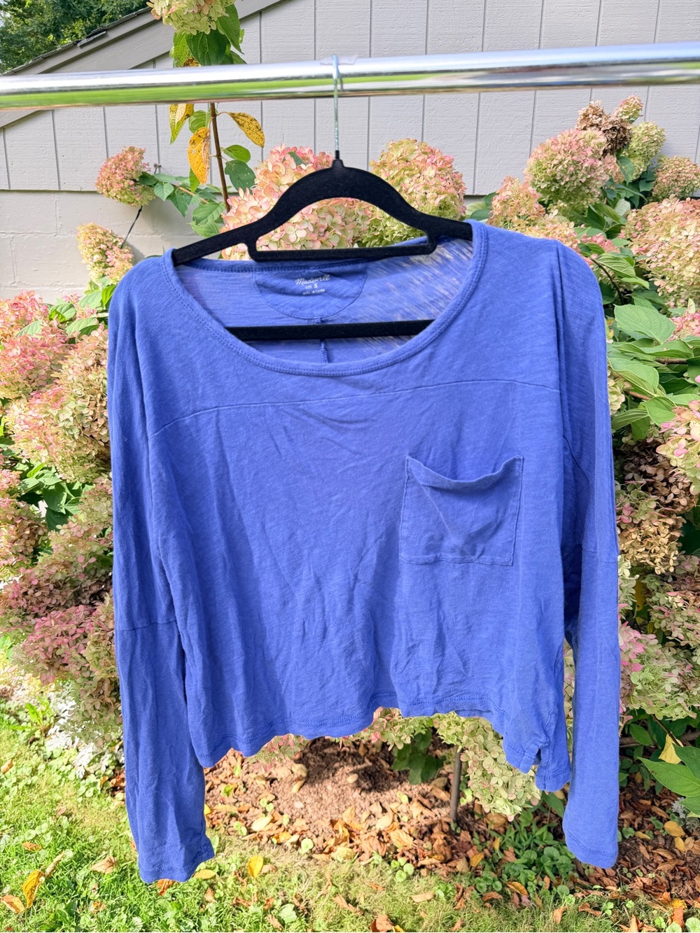 Madewell Royal Blue Long-Sleeve Pocket Tee